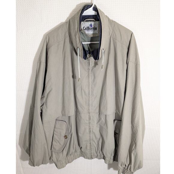 Vintage California Outerwear 2XL Men’s Jacket Gray Hong Kong 80s 90s Windbreaker - Picture 1 of 5